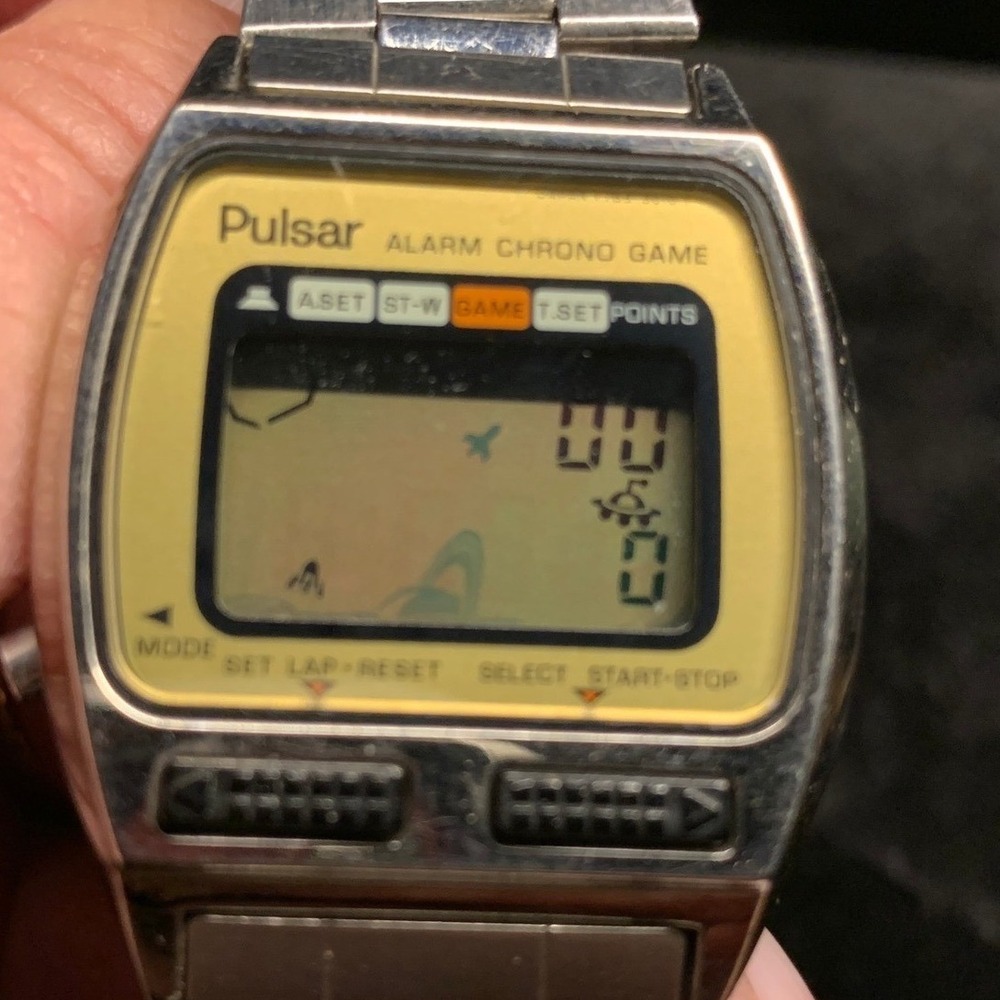 Rare Vintage Pulsar Alarm Chrono Game Watch Y765-5019 Digital Retro WORKS